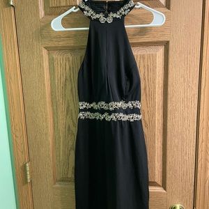 Windsor formal dress in black halter style size 7.